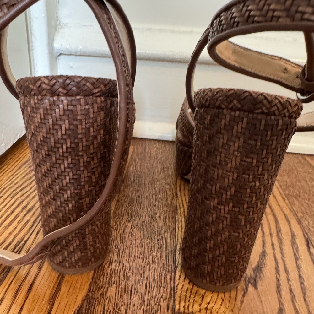 Veronica Beard - Brown Raffia Platform Sandals - image 3